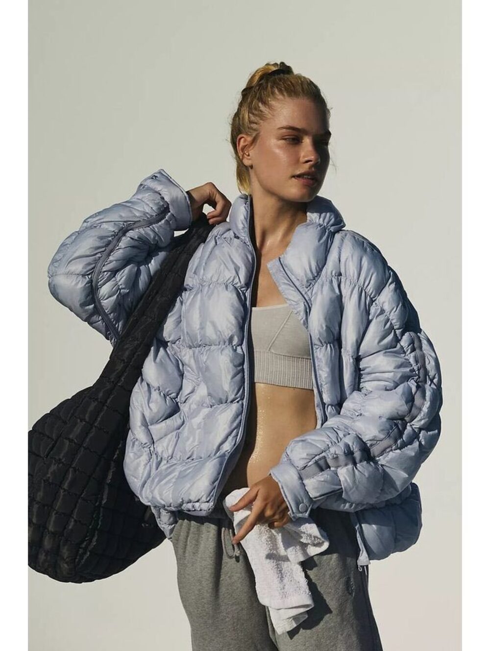 New Free People Pippa Scrunchy Glossy Packable Puffer Jacket Size Xs